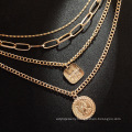 Summer coin sexy alloy multilayer necklace fashion charm clavicle chain